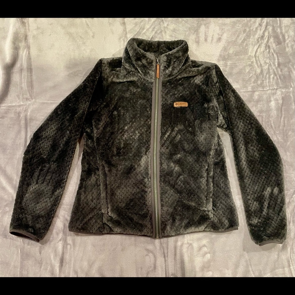 Columbia Fire Side II Fleece Jacket, Charcoal/Dk Gray, Size Large - EUC